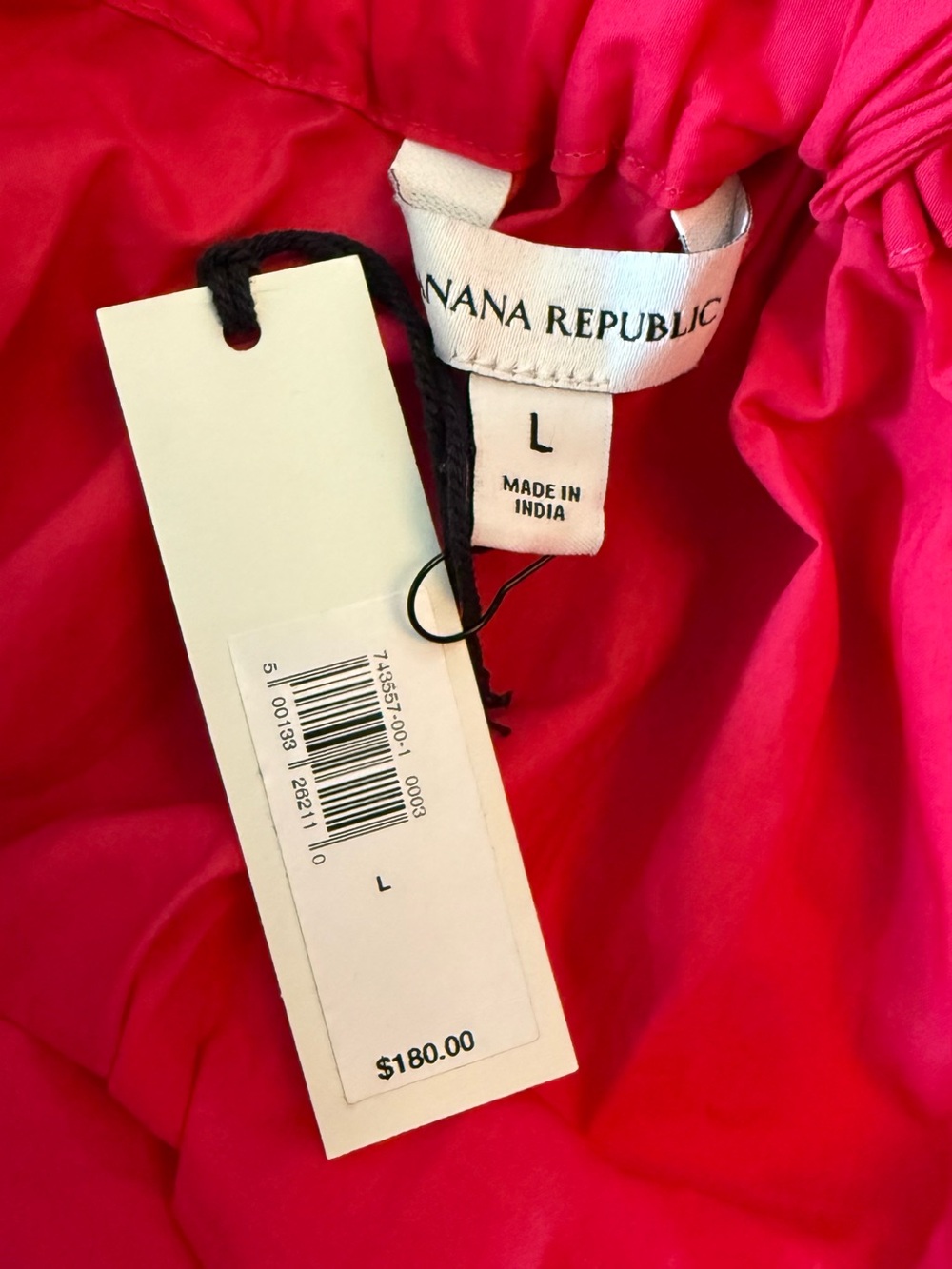 Banana Republic Hot Pink Gathered Waist Dress Large - Picture 5 of 8
